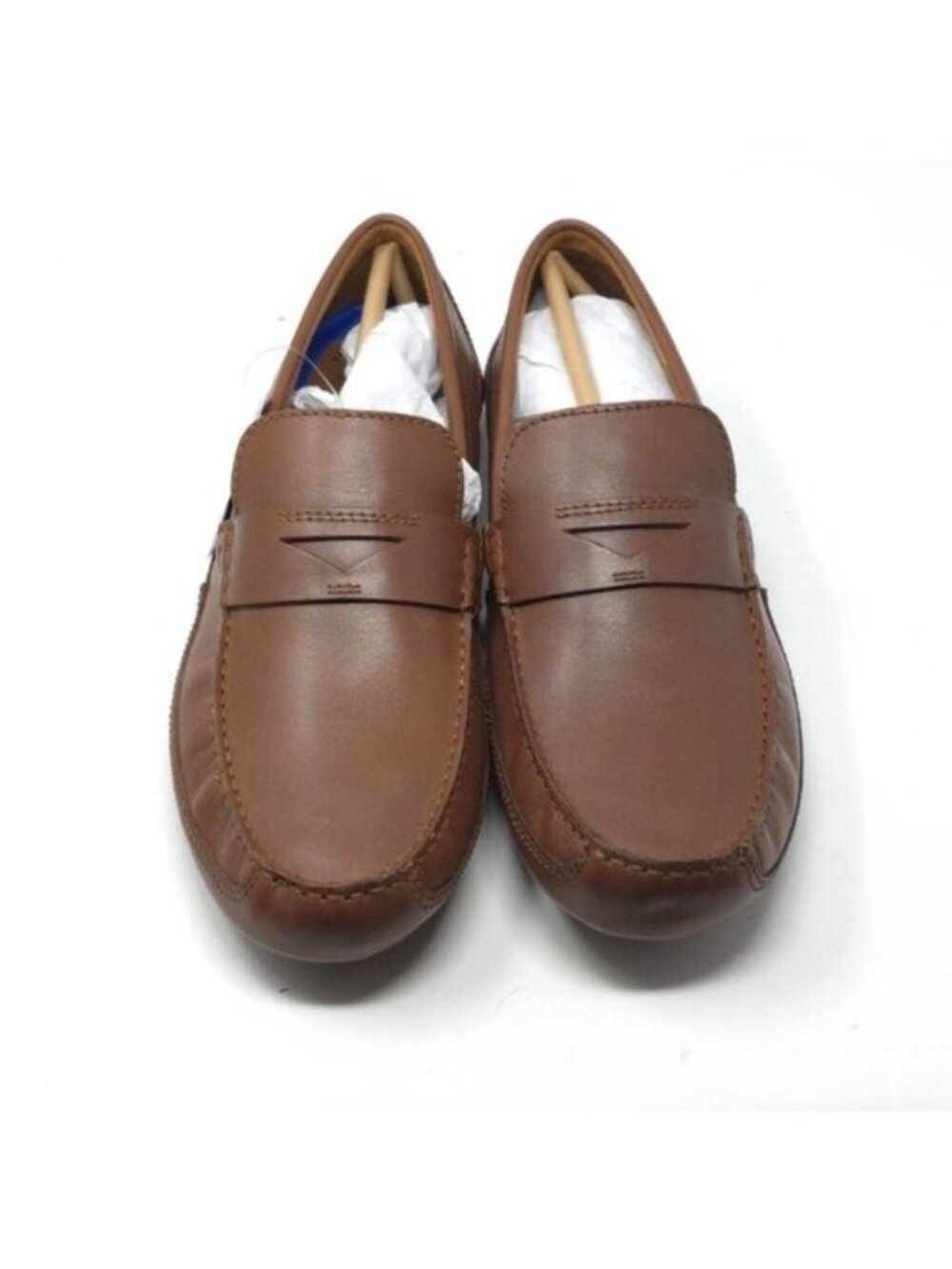 Clarks Markman Way Dark Tan Leather Loafer Slip On Shoes 9.5M - Picture 6 of 7